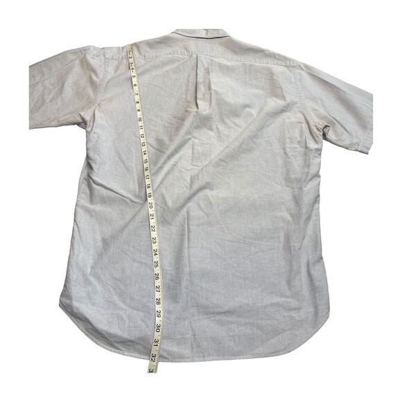 Ralph Lauren Blaire Shirt Men Large Gray/Blue Classic Pleated Button-Down Pony - Picture 9 of 10